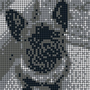 Black and white dotted mosaic
